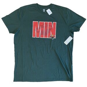 NHL Official 2XL 'MIN' Minnesota Wild Dark Green T-Shirt Hockey Team Logo Store